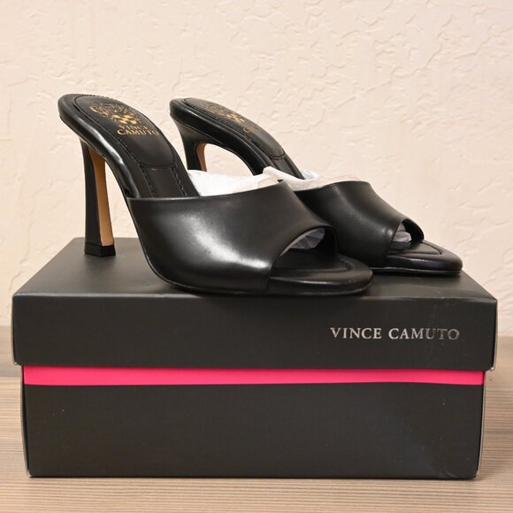 Vince Camuto Black Heeled Mules - Picture 4 of 5
